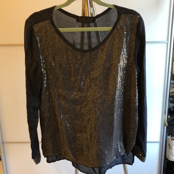 Kosmika Sequinned Long Sleeve Top - sz M - Picture 1 of 5